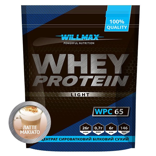 Концентрат сывороточного белка Willmax 65 % вкус ЛАТТЕ МАКИАТО 